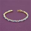 American Diamond Classic Bracelet With Mehndi Plating 2 Tone Plating Rhodium Plating
