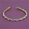 American Diamond Classic Bracelet With Mehndi Plating 2 Tone Plating Rhodium Plating