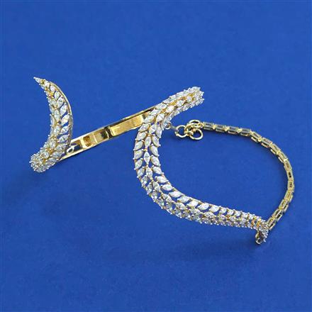 American Diamond Classic Kada With Carat Plating Mehndi Plating