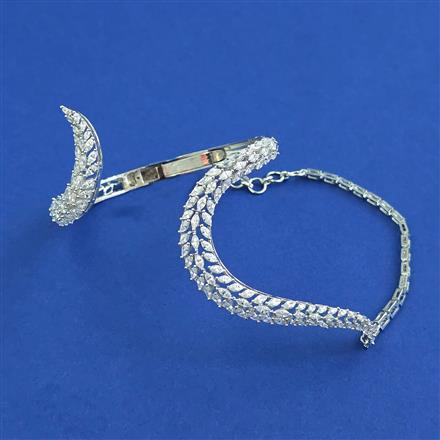 American Diamond Classic Kada With Carat Plating Mehndi Plating