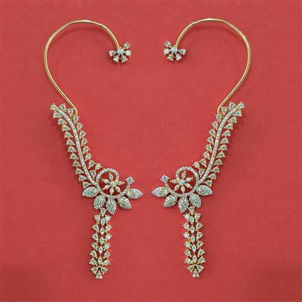 American Diamond Earcuff With Carat Plating Rhodium Plating