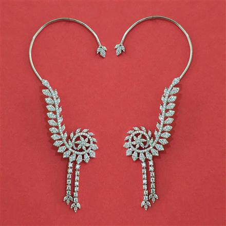 American Diamond Earcuff With Carat Plating Rhodium Plating