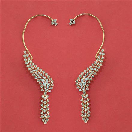 American Diamond Earcuff With Carat Plating Rhodium Plating