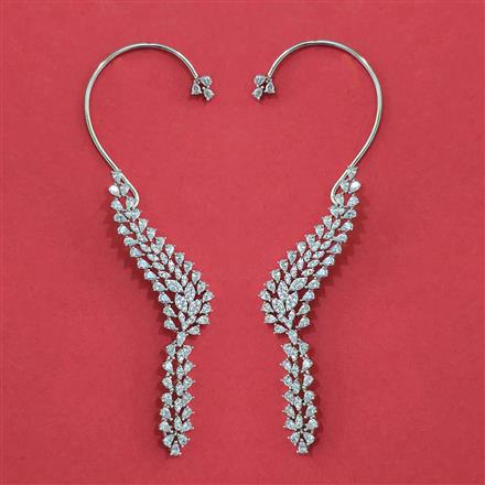 American Diamond Earcuff With Carat Plating Rhodium Plating