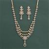American Diamond Classic Necklace with Rhodium Plating 2 Tone Plating Mehndi Plating