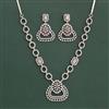 American Diamond Classic Necklace with Rhodium Plating 2 Tone Plating Mehndi Plating