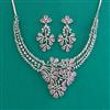 American Diamond Classic Necklace with Rhodium Plating
