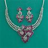 American Diamond Classic Necklace with Rhodium Plating