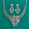 American Diamond Classic Necklace with Rhodium Plating