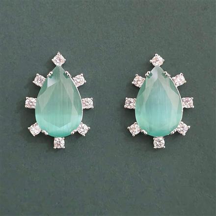 American Diamond Classic Earring with Rhodium Plating