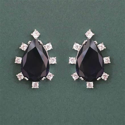 American Diamond Classic Earring with Rhodium Plating