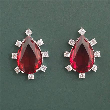 American Diamond Classic Earring with Rhodium Plating