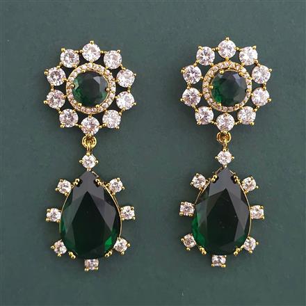 American Diamond Classic Earring with Mehndi Plating