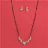 American Diamond Classic Mangalsutra with Rhodium Plating 2 Tone Plating