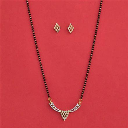 American Diamond Classic Mangalsutra with 2 Tone Plating