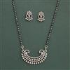 American Diamond Classic Mangalsutra with Rhodium Plating 2 Tone Plating