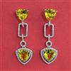 American Diamond Classic Earring with Rhodium Plating