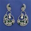 American Diamond Long Earring with Rhodium Plating