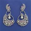 American Diamond Long Earring with Rhodium Plating