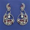 American Diamond Long Earring with Rhodium Plating