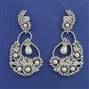American Diamond Long Earring with Rhodium Plating