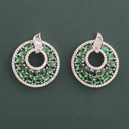 American Diamond Classic Earring with Rhodium Plating