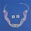 American Diamond Choker Necklace with Rhodium Plating