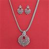 American Diamond Classic Pendant Set with Rhodium Plating 2 Tone Plating