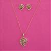 American Diamond Classic Pendant Set With 2 Tone Plating