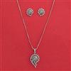 American Diamond Classic Pendant Set with Rhodium Plating