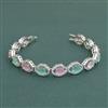 American Diamond Classic Bracelet With Rhodium Plating