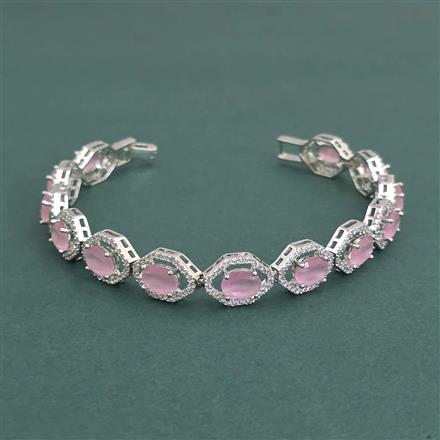 American Diamond Classic Bracelet With Rhodium Plating