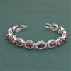 American Diamond Classic Bracelet With Rhodium Plating