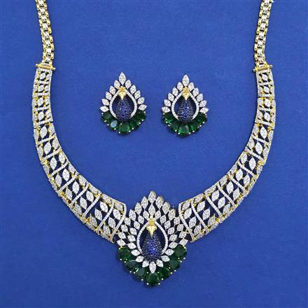 American Diamond Classic Necklace with 2 Tone Plating