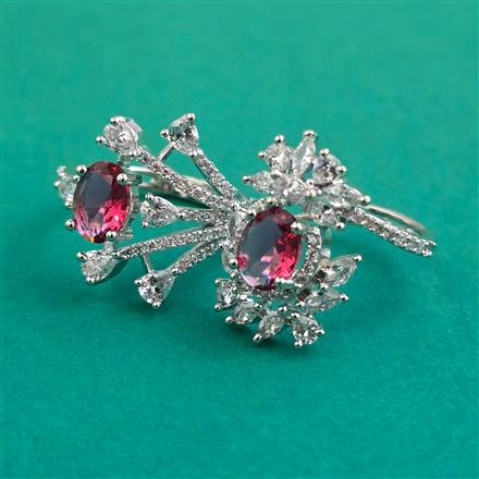 American Diamond Adjustable Ring with Rhodium Plating