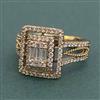 American Diamond Adjustable Ring with Rhodium Plating 2 Tone Plating Mehndi Plating