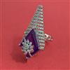 American Diamond Adjustable Ring with Rhodium Plating