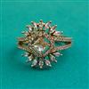 American Diamond Adjustable Ring with Mehndi Plating