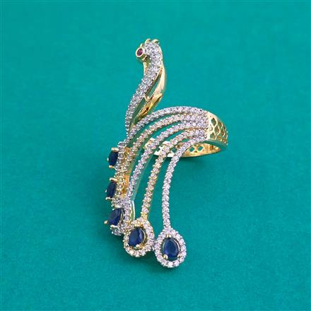 American Diamond Adjustable Ring with 2 Tone Plating