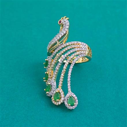 American Diamond Adjustable Ring with 2 Tone Plating