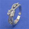 American Diamond Adjustable Ring with Rhodium Plating 2 Tone Plating Mehndi Plating