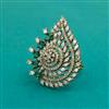American Diamond Adjustable Ring with Mehndi Plating