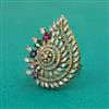 American Diamond Adjustable Ring with Mehndi Plating