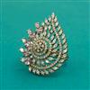 American Diamond Adjustable Ring with Mehndi Plating