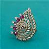 American Diamond Adjustable Ring with Mehndi Plating