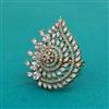American Diamond Adjustable Ring with Mehndi Plating