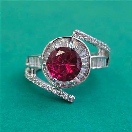 American Diamond Adjustable Ring with Rhodium Plating