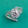 American Diamond Adjustable Ring with Rhodium Plating