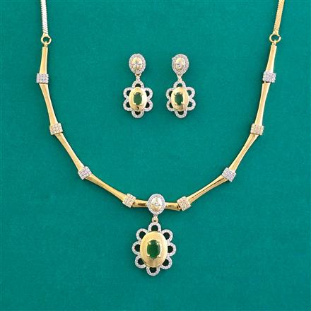 American Diamond Classic Necklace with 2 Tone Plating