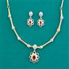 American Diamond Classic Necklace with 2 Tone Plating